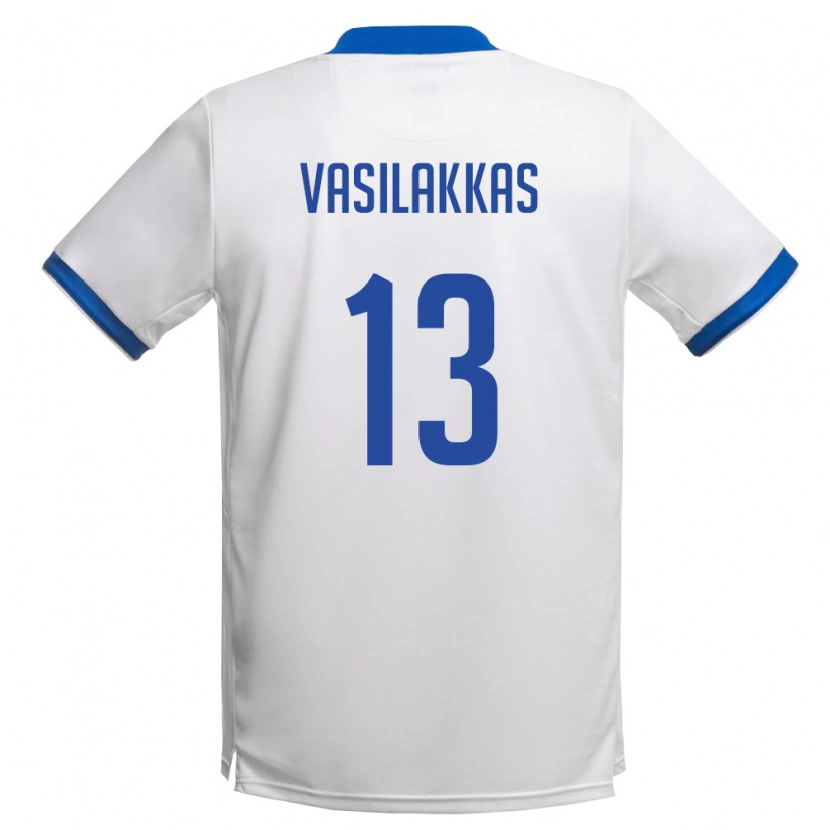 Danxen Women Cyprus Vasilis Vasilakkas #13 White Royal Blue Away Jersey 26-28 T-Shirt