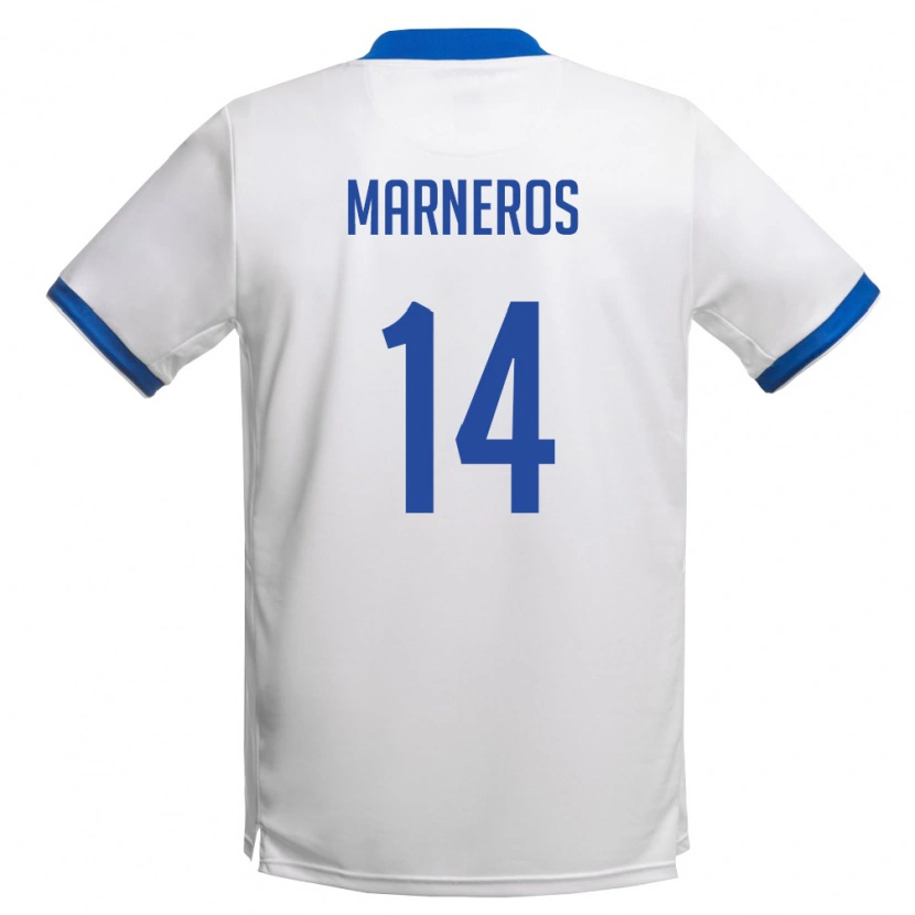 Danxen Women Cyprus Christodoulos Marneros #14 White Royal Blue Away Jersey 26-28 T-Shirt
