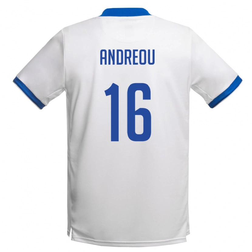Danxen Women Cyprus Panagiotis Andreou #16 White Royal Blue Away Jersey 26-28 T-Shirt