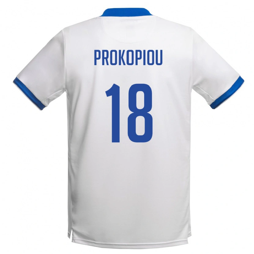 Danxen Women Cyprus Titos Prokopiou #18 White Royal Blue Away Jersey 26-28 T-Shirt