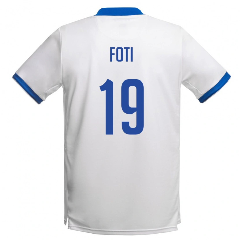 Danxen Women Cyprus Antonio Foti #19 White Royal Blue Away Jersey 26-28 T-Shirt
