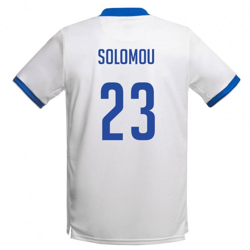 Danxen Women Cyprus Dimitris Solomou #23 White Royal Blue Away Jersey 26-28 T-Shirt