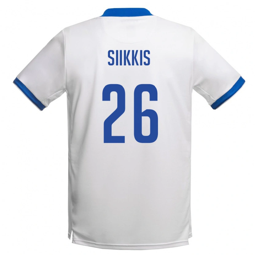 Danxen Women Cyprus Andreas Siikkis #26 White Royal Blue Away Jersey 26-28 T-Shirt