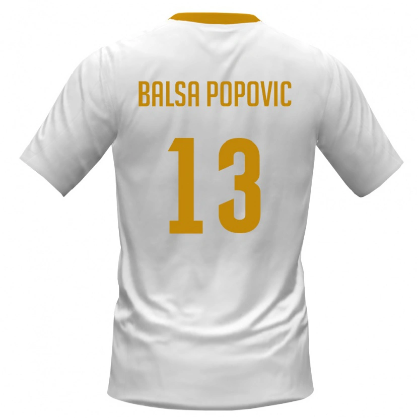 Danxen Women Montenegro Balsa Popovic #13 White Red Yellow Away Jersey 26-28 T-Shirt