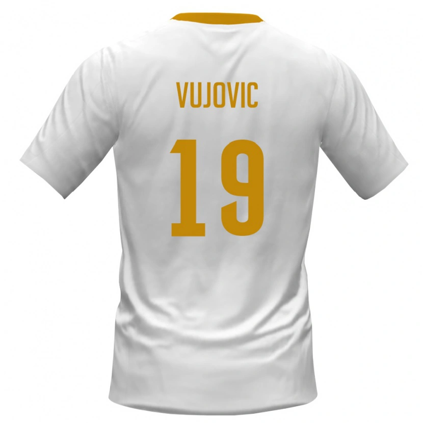 Danxen Women Montenegro Petar Vujovic #19 White Red Yellow Away Jersey 26-28 T-Shirt