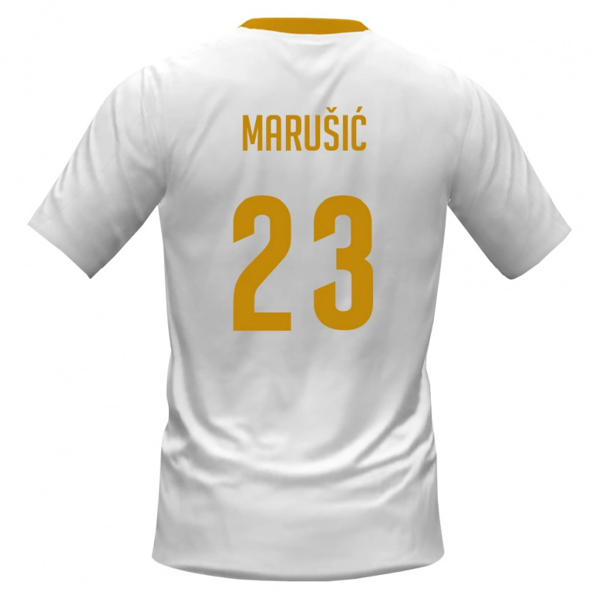 Danxen Women Montenegro Adam Marusic #23 White Red Yellow Away Jersey 26-28 T-Shirt
