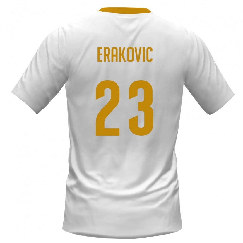 Danxen Women Montenegro Novica Erakovic #23 White Red Yellow Away Jersey 26-28 T-Shirt
