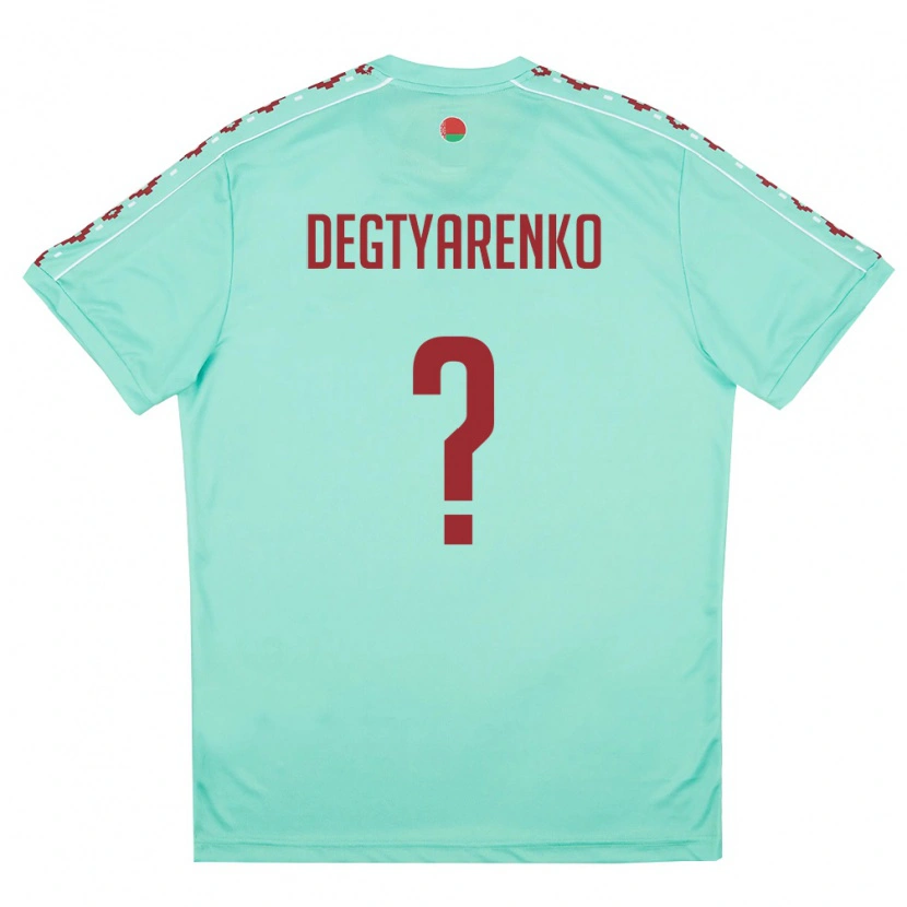 Danxen Women Belarus Dmitriy Degtyarenko #0 Light Green Burgundy Away Jersey 26-28 T-Shirt