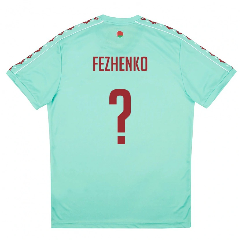 Danxen Women Belarus Vladislav Fezhenko #0 Light Green Burgundy Away Jersey 26-28 T-Shirt