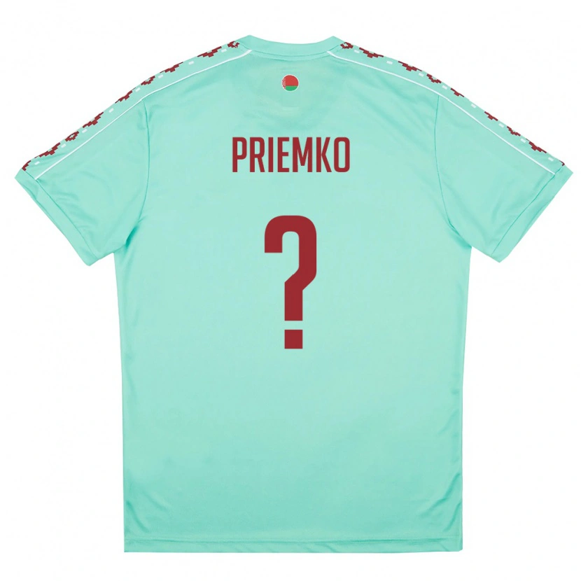 Danxen Women Belarus Yan Priemko #0 Light Green Burgundy Away Jersey 26-28 T-Shirt