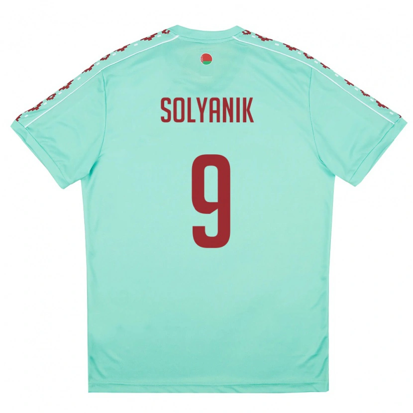 Danxen Women Belarus Kirill Solyanik #9 Light Green Burgundy Away Jersey 26-28 T-Shirt