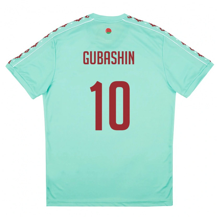 Danxen Women Belarus Yaroslav Gubashin #10 Light Green Burgundy Away Jersey 26-28 T-Shirt