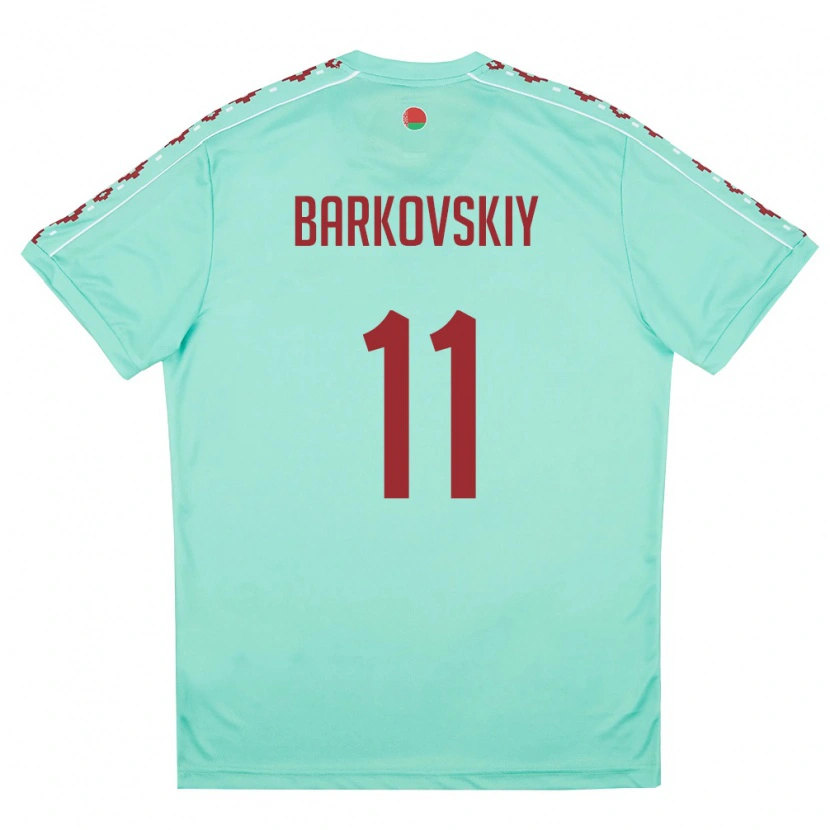 Danxen Women Belarus German Barkovskiy #11 Light Green Burgundy Away Jersey 26-28 T-Shirt