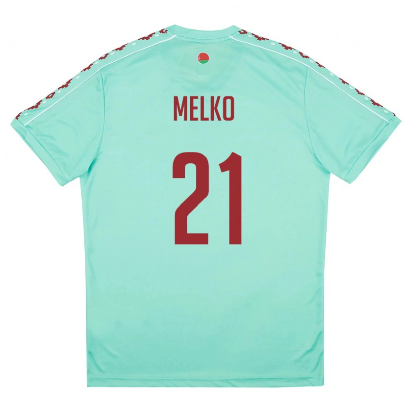 Danxen Women Belarus Vladislav Melko #21 Light Green Burgundy Away Jersey 26-28 T-Shirt