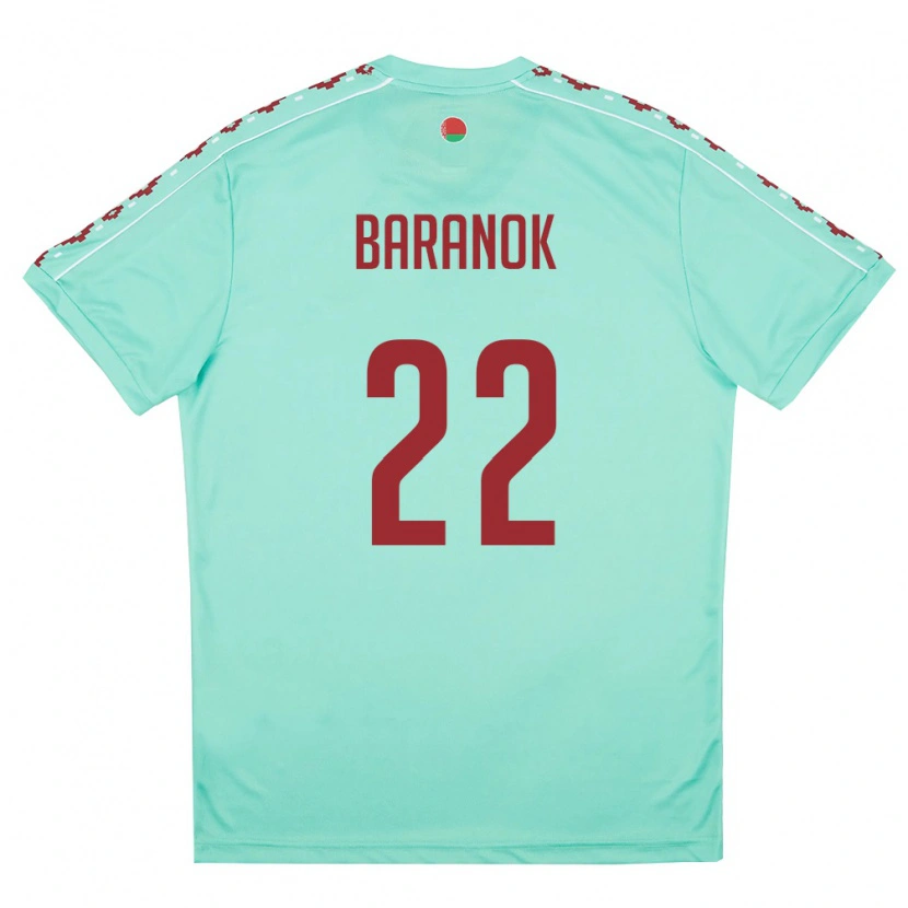 Danxen Women Belarus Nikita Baranok #22 Light Green Burgundy Away Jersey 26-28 T-Shirt