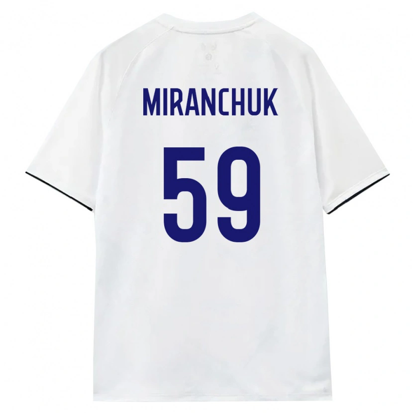 Danxen Women Russia Aleksey Miranchuk #59 White Brown Black Away Jersey 26-28 T-Shirt