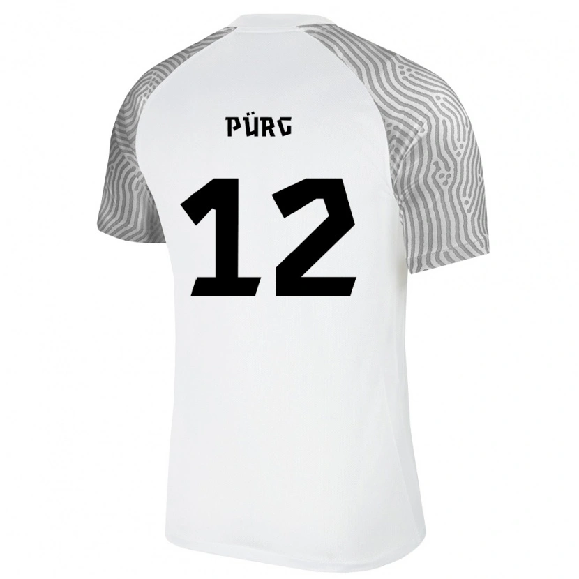 Danxen Women Estonia Gregor Pürg #12 White Gray Away Jersey 26-28 T-Shirt