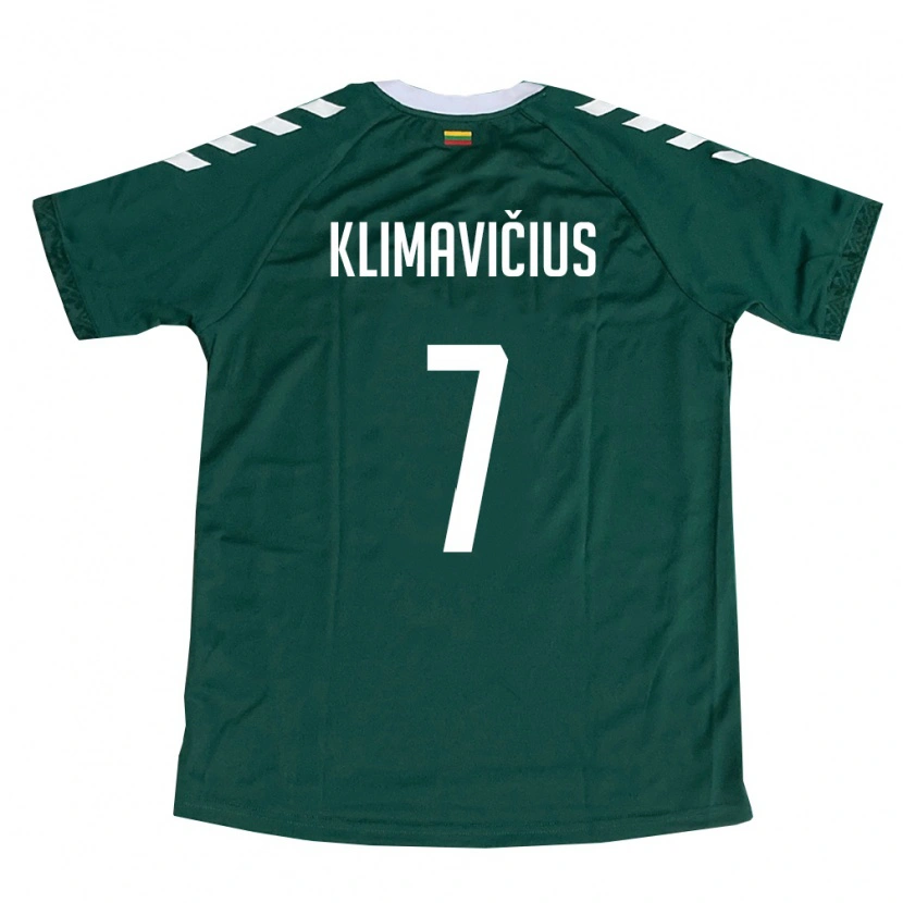 Danxen Women Lithuania Nedas Klimavičius #7 Dark Green White Away Jersey 26-28 T-Shirt