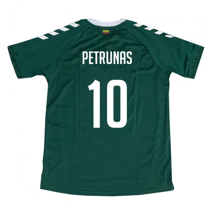 Danxen Women Lithuania Lukas Petrunas #10 Dark Green White Away Jersey 26-28 T-Shirt
