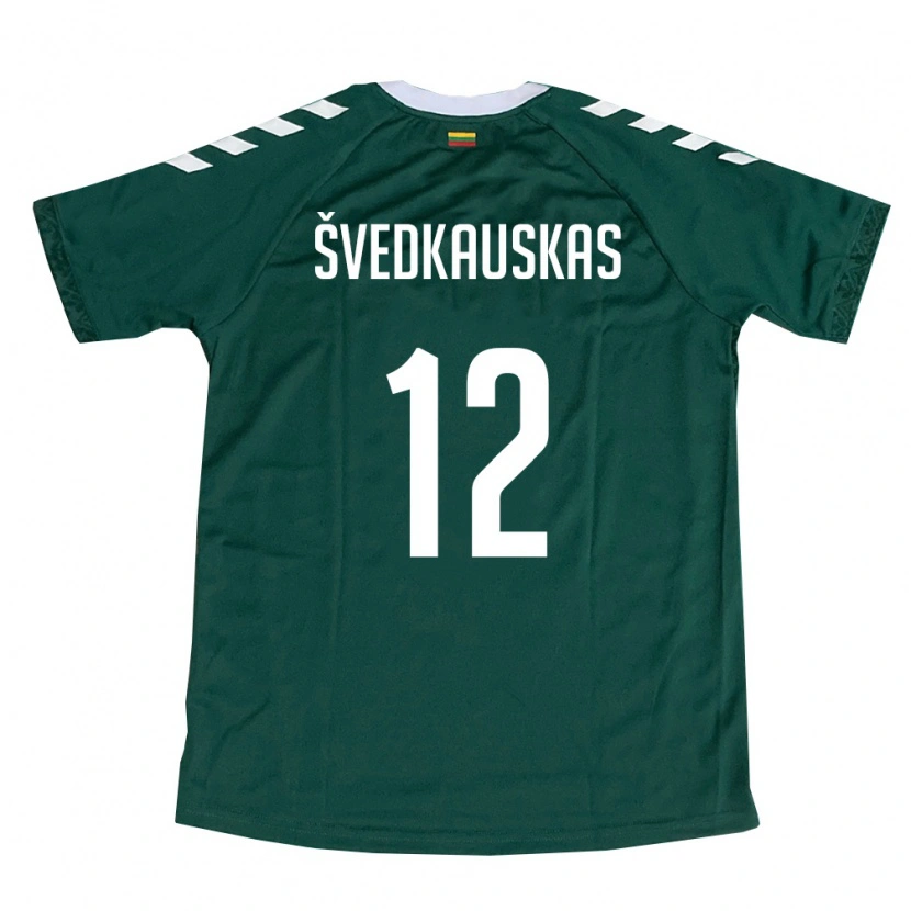Danxen Women Lithuania Tomas Švedkauskas #12 Dark Green White Away Jersey 26-28 T-Shirt