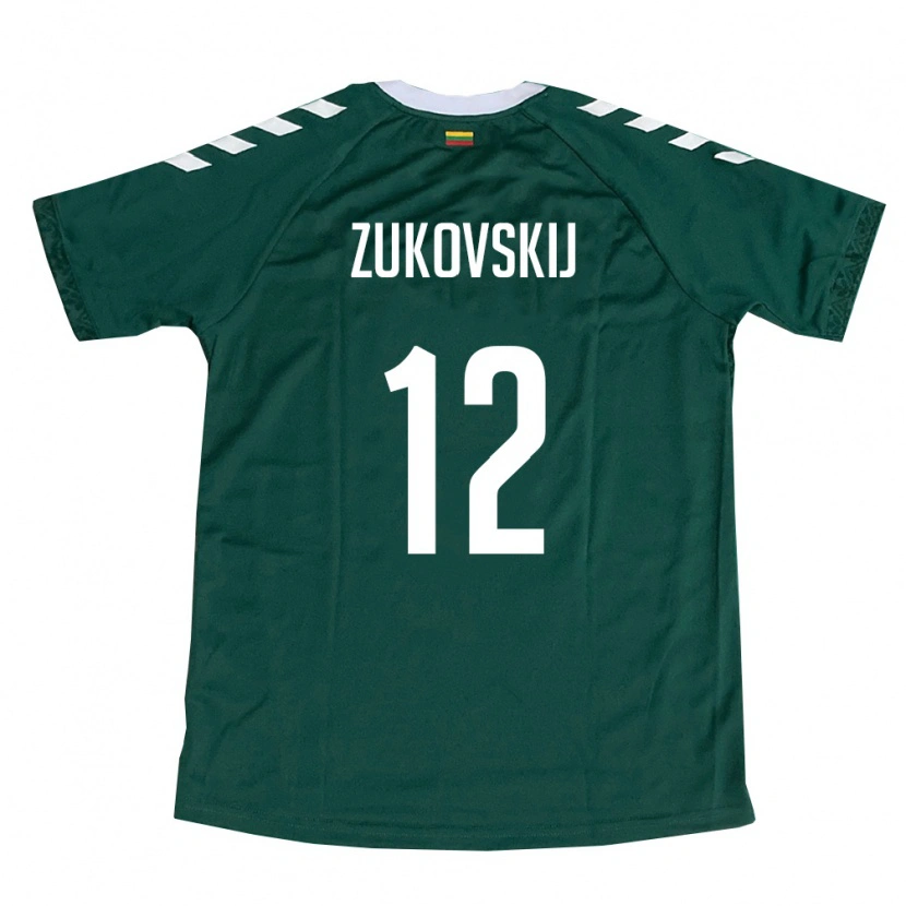 Danxen Women Lithuania Mark Žukovskij #12 Dark Green White Away Jersey 26-28 T-Shirt