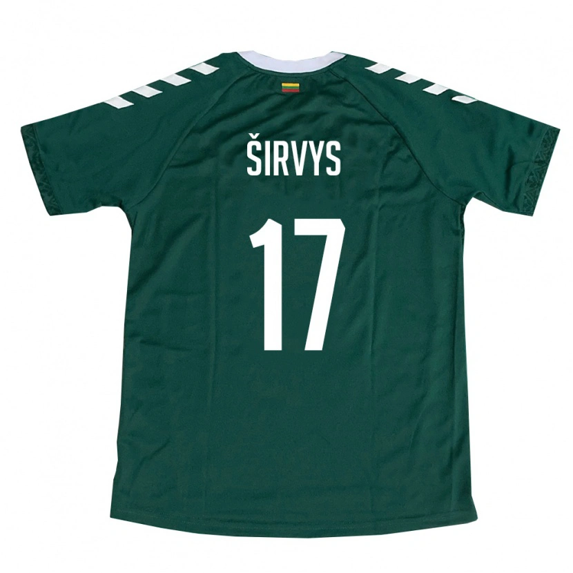 Danxen Women Lithuania Pijus Sirvys #17 Dark Green White Away Jersey 26-28 T-Shirt