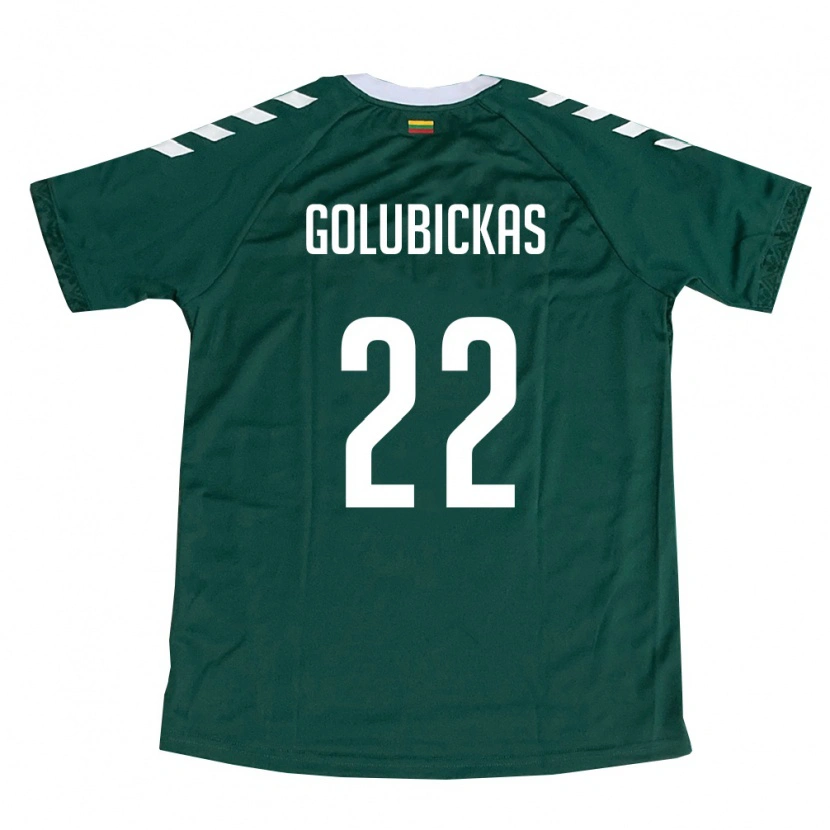 Danxen Women Lithuania Paulius Golubickas #22 Dark Green White Away Jersey 26-28 T-Shirt