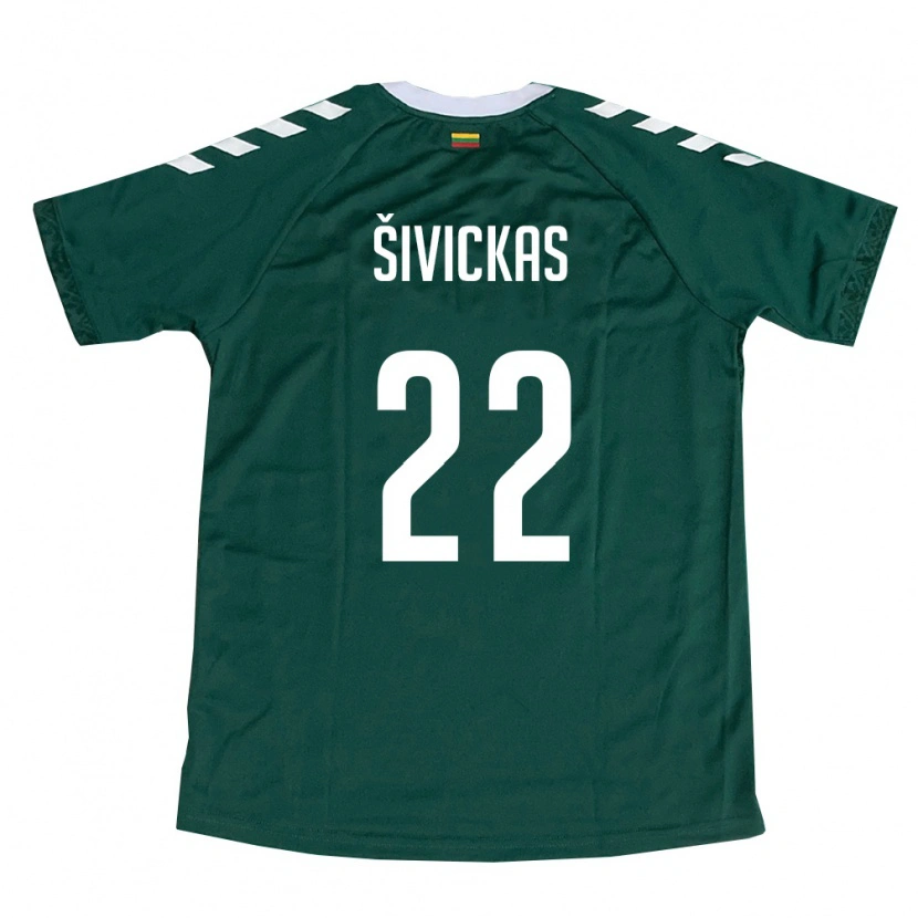 Danxen Women Lithuania Vilius Šivickas #22 Dark Green White Away Jersey 26-28 T-Shirt