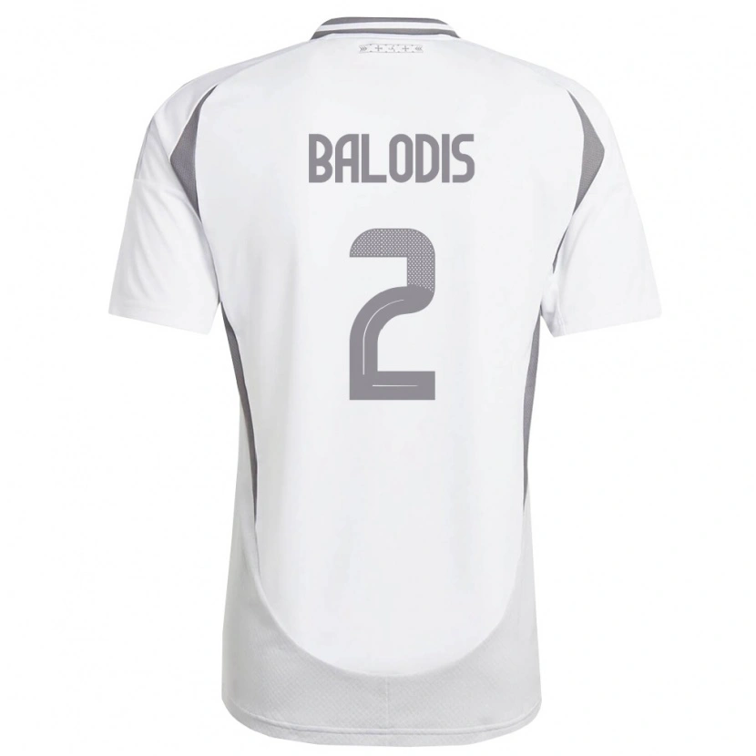 Danxen Women Latvia Daniels Balodis #2 White Dark Gray Away Jersey 26-28 T-Shirt