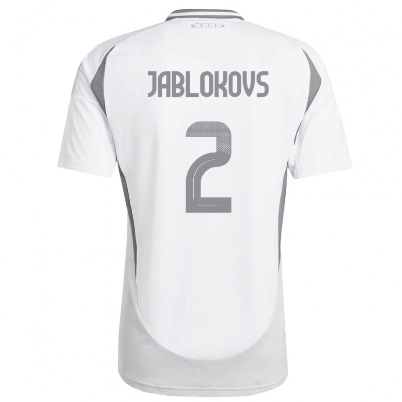 Danxen Women Latvia Roberts Jablokovs #2 White Dark Gray Away Jersey 26-28 T-Shirt
