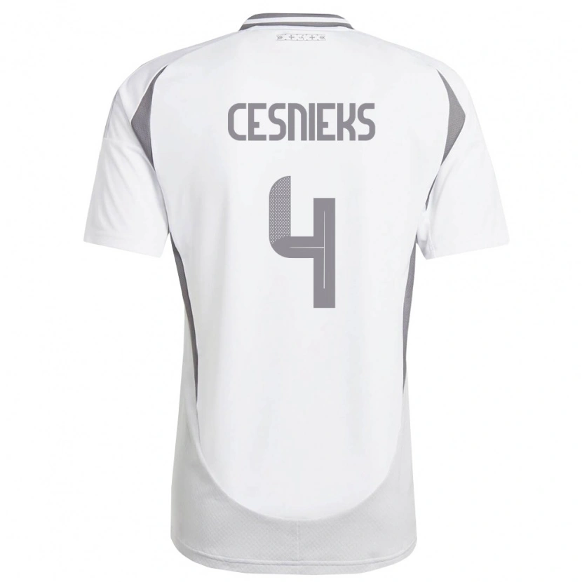 Danxen Women Latvia Kevins Cesnieks #4 White Dark Gray Away Jersey 26-28 T-Shirt