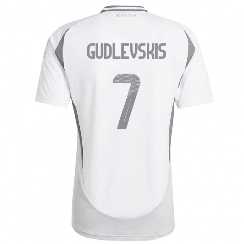 Danxen Women Latvia Reinards Gudlevskis #7 White Dark Gray Away Jersey 26-28 T-Shirt