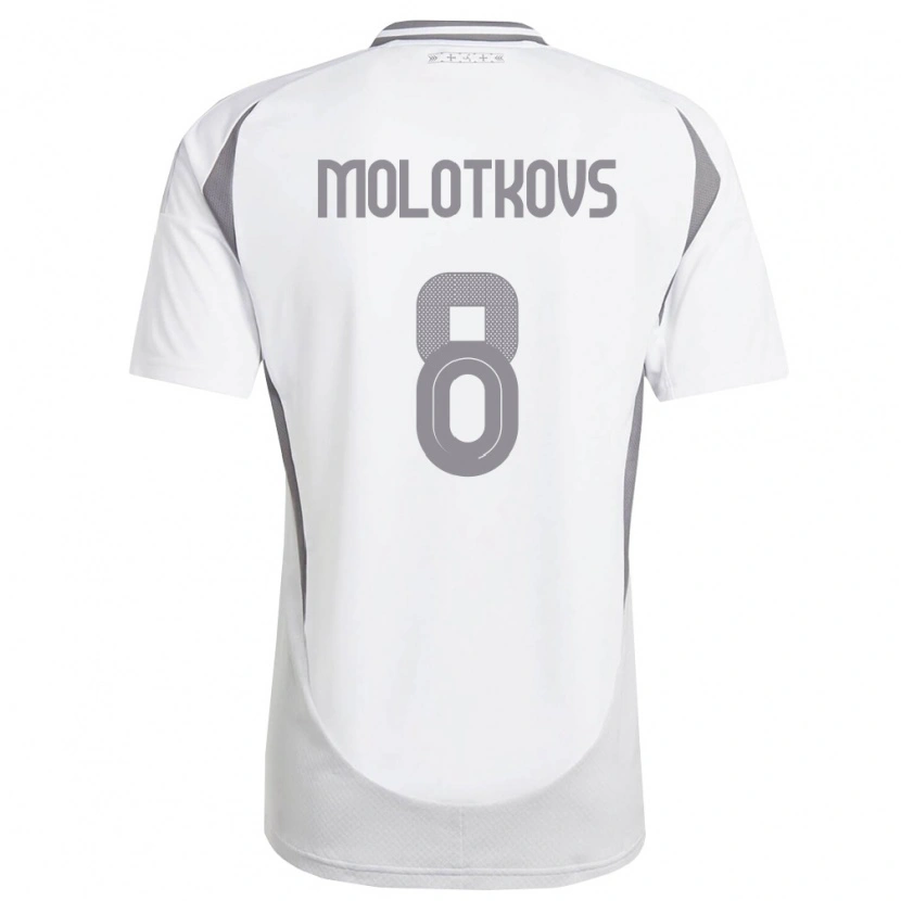 Danxen Women Latvia Aleksandrs Molotkovs #8 White Dark Gray Away Jersey 26-28 T-Shirt