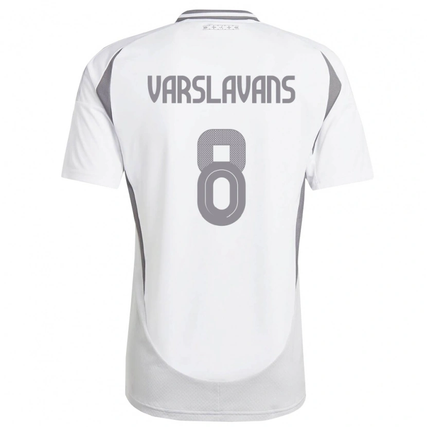 Danxen Women Latvia Renars Varslavans #8 White Dark Gray Away Jersey 26-28 T-Shirt