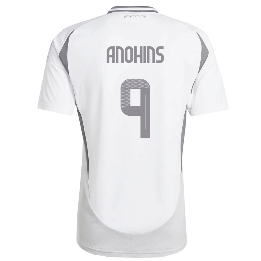 Danxen Women Latvia Ilija Anohins #9 White Dark Gray Away Jersey 26-28 T-Shirt