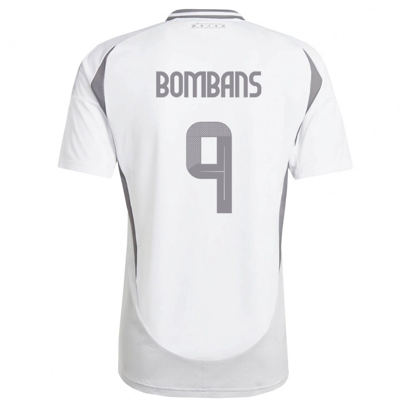 Danxen Women Latvia Georgijs Bombans #9 White Dark Gray Away Jersey 26-28 T-Shirt