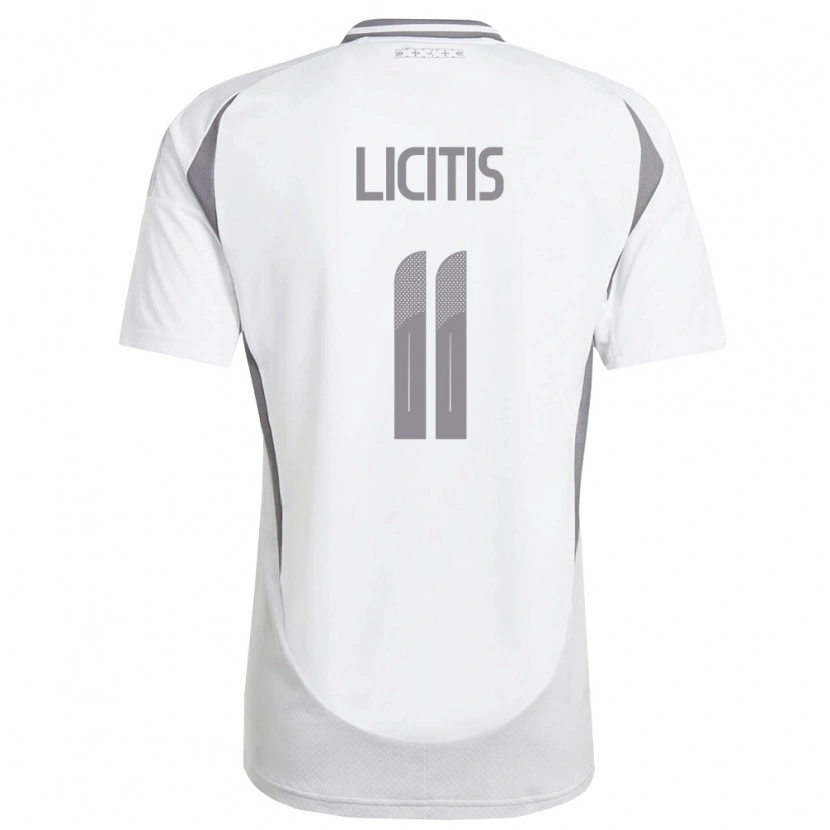 Danxen Women Latvia Adrians Licitis #11 White Dark Gray Away Jersey 26-28 T-Shirt