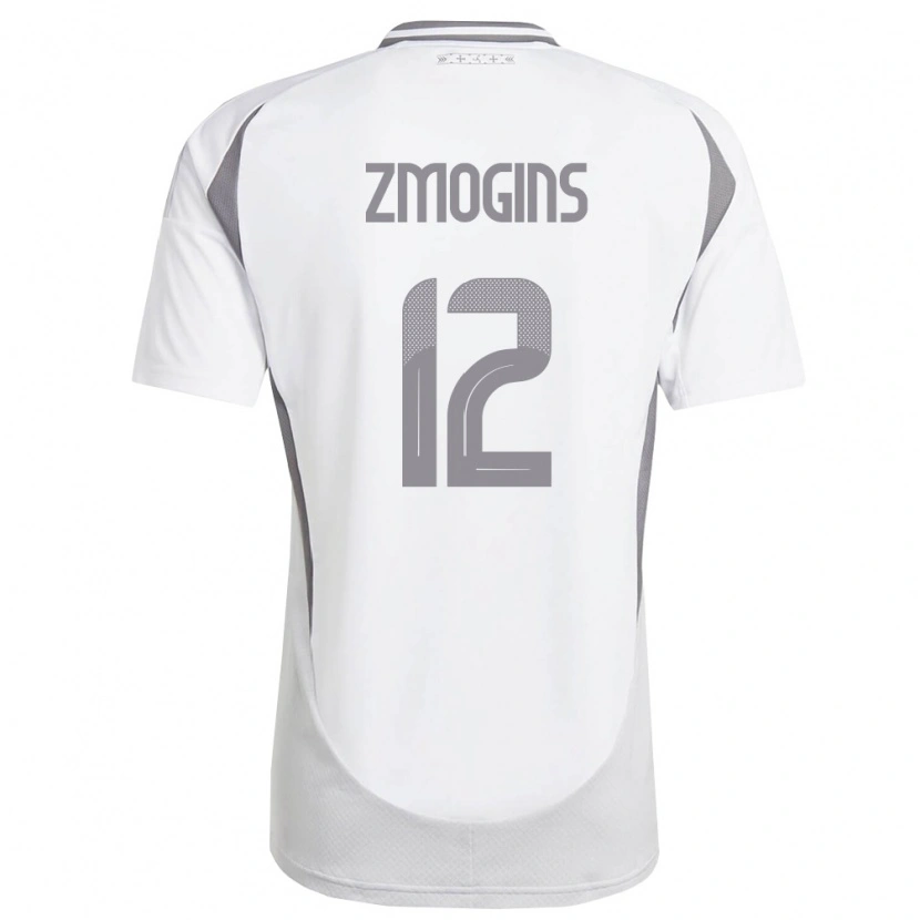 Danxen Women Latvia Reinis Zmogins #12 White Dark Gray Away Jersey 26-28 T-Shirt