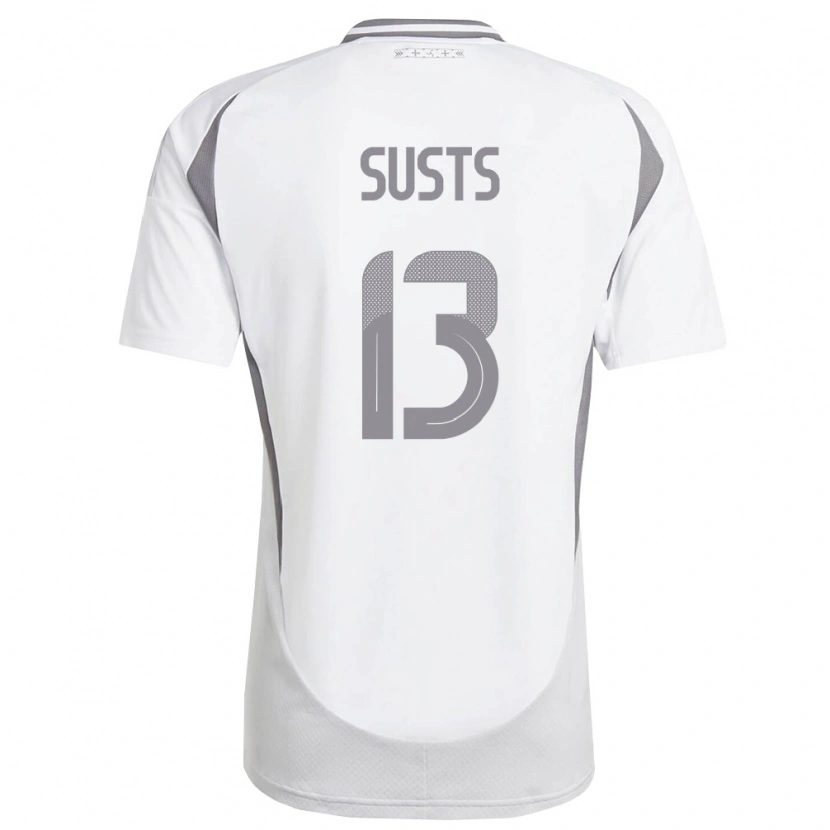 Danxen Women Latvia Marcis Susts #13 White Dark Gray Away Jersey 26-28 T-Shirt