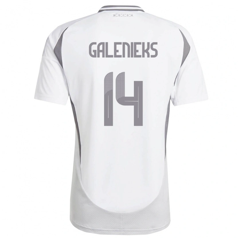 Danxen Women Latvia Emils Galenieks #14 White Dark Gray Away Jersey 26-28 T-Shirt