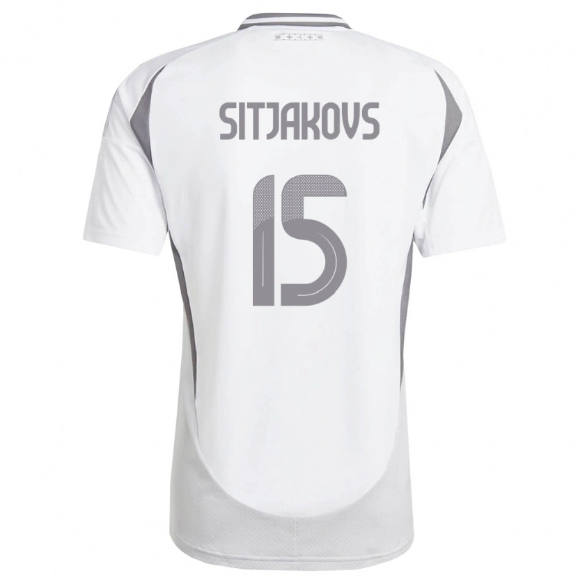 Danxen Women Latvia Ralfs Sitjakovs #15 White Dark Gray Away Jersey 26-28 T-Shirt