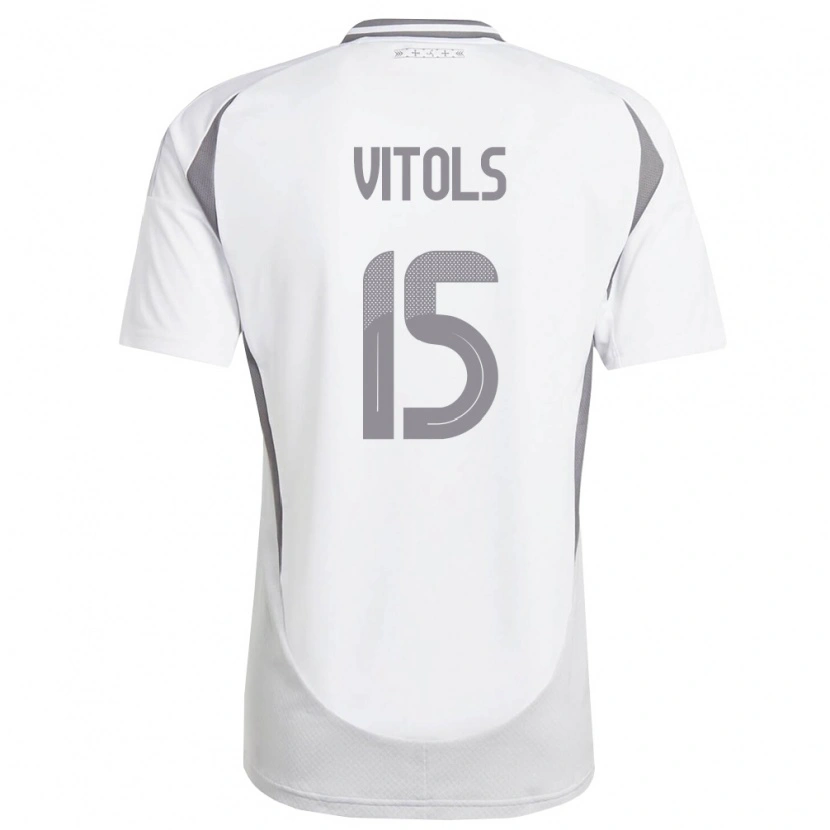 Danxen Women Latvia Rauls Vitols #15 White Dark Gray Away Jersey 26-28 T-Shirt