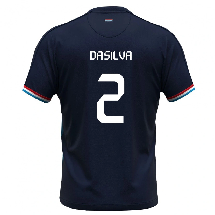 Danxen Women Luxembourg Aston Da Silva #2 Royal Blue Red Away Jersey 26-28 T-Shirt