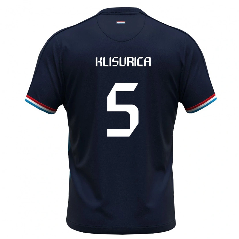 Danxen Women Luxembourg Roni Klisurica #5 Royal Blue Red Away Jersey 26-28 T-Shirt