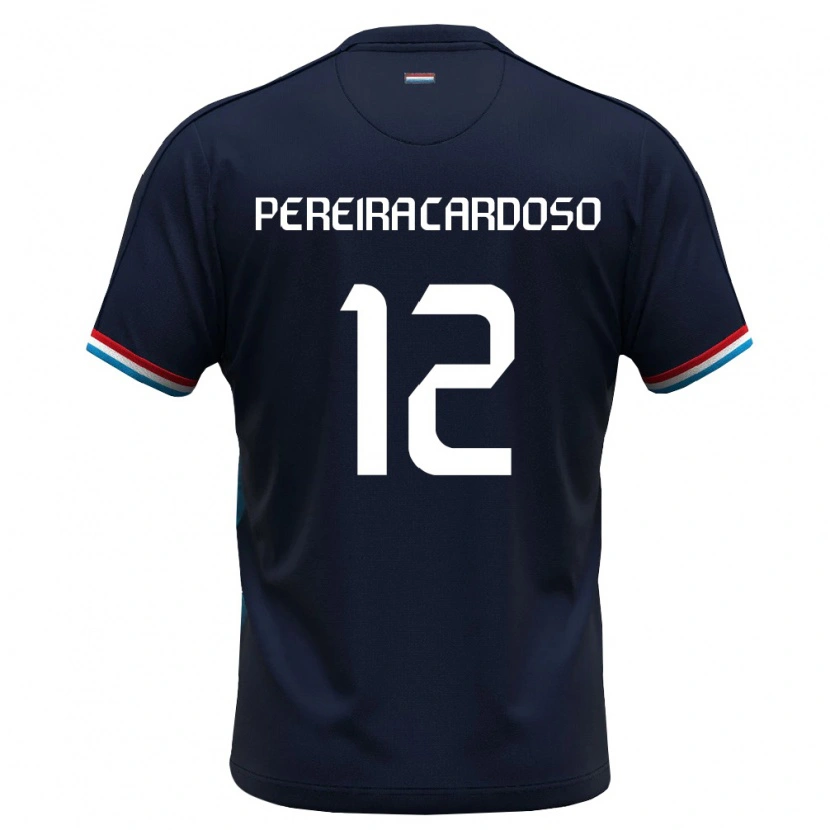 Danxen Women Luxembourg Tiago Pereira Cardoso #12 Royal Blue Red Away Jersey 26-28 T-Shirt