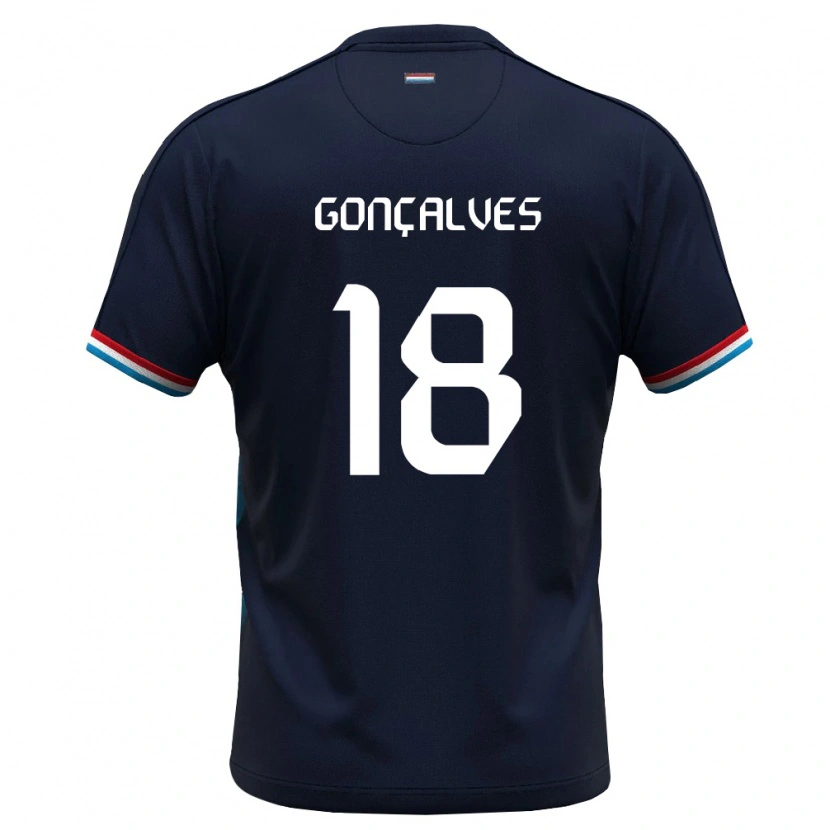Danxen Women Luxembourg Miguel Gonçalves #18 Royal Blue Red Away Jersey 26-28 T-Shirt