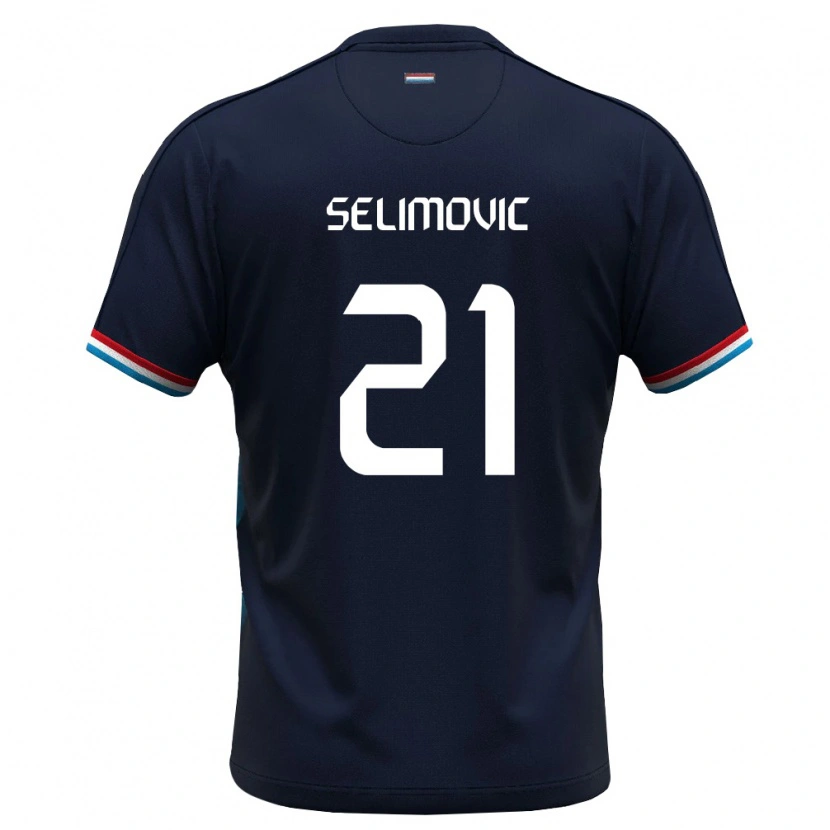 Danxen Women Luxembourg Vahid Selimovic #21 Royal Blue Red Away Jersey 26-28 T-Shirt