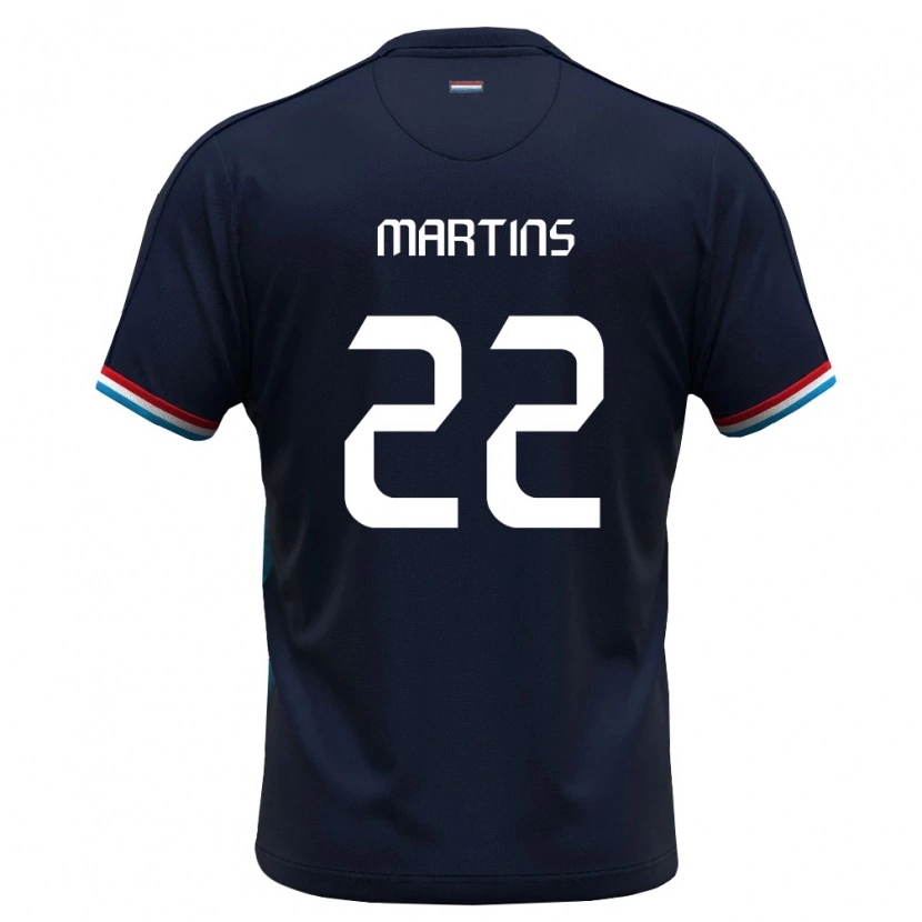 Danxen Women Luxembourg Marvin Martins #22 Royal Blue Red Away Jersey 26-28 T-Shirt