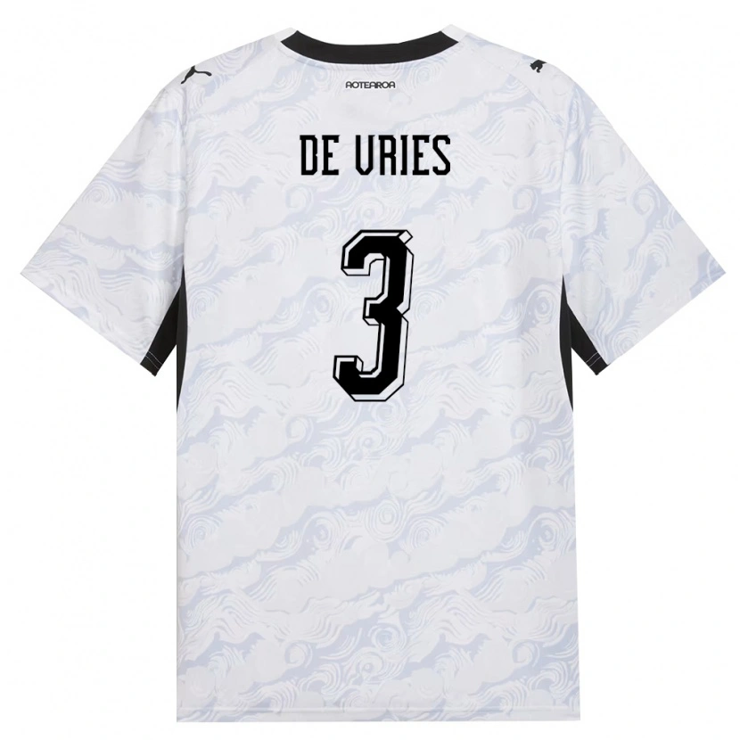 Danxen Women New Zealand Francis De Vries #3 Black White Away Jersey 26-28 T-Shirt