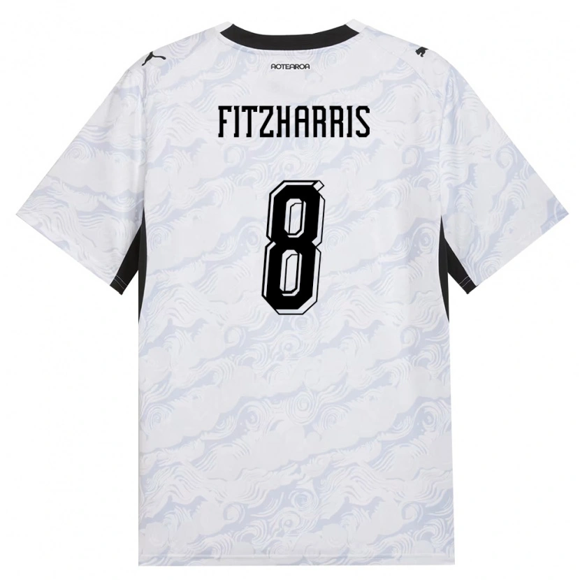 Danxen Women New Zealand Van Fitzharris #8 Black White Away Jersey 26-28 T-Shirt